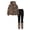 Brown, variant on GobdXE Kids 2 Piece Outfit Set Leopard Print Fuzzy Hoodie and Leggings with Leopard Flare Cuffs Size:13-14 Years