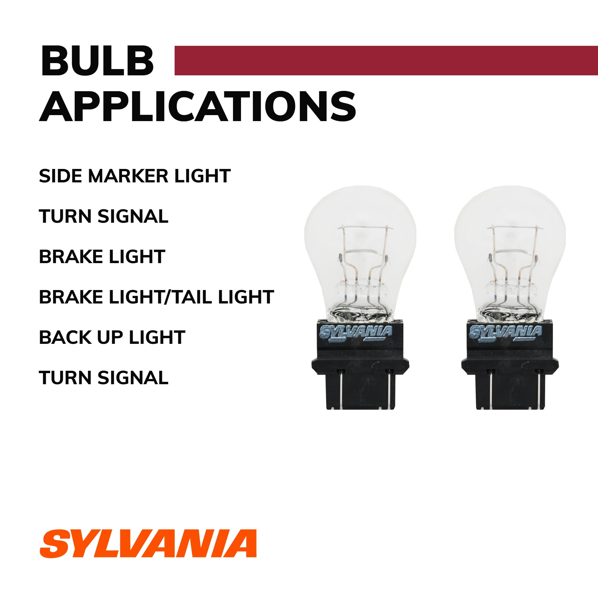Turn Signal Light Bulb-Long Life Pack TWIN Rear//Front SYLVANIA 3057LL.BP2