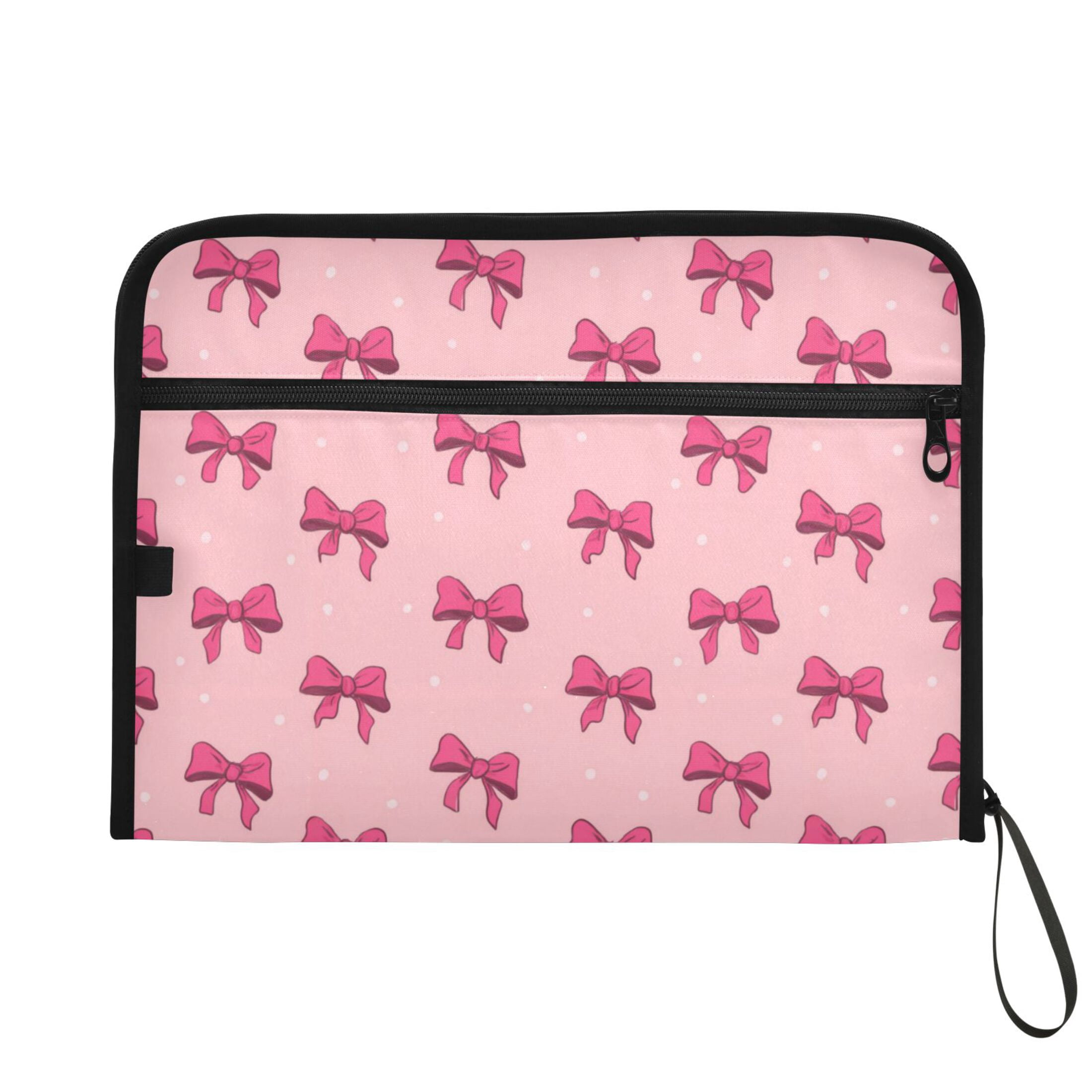 WOBOGO Pink Bows Expanding File Folder Letter Size Accordion Filing Organizer 13 Pocket Separate Organ Pocket