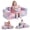Pink, variant on Studyset Modular Kids Play Couch, Soft Flannel Children's Sofa for Playroom, Lounge & Seating, Compact, Comfortable, Glow-in-the-Dark for Toddlers