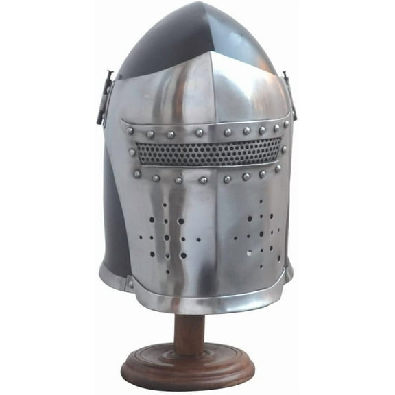 Viking Battle Visored Knight Black Helmet Medieval Barbute Helm Armor SCA LARP Replica