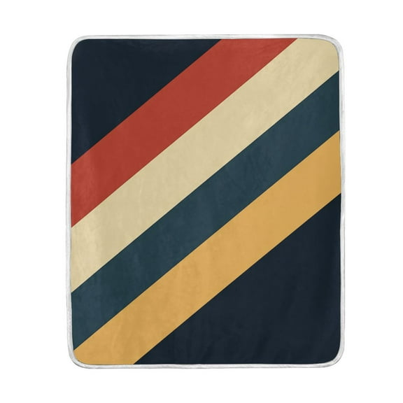 Yayeee Throw Blanket for Couch Soft Warm 50" x 60" Sofa Chair Bed Decoration, Beige Stripes