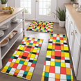 thumbnail image 2 of Rainbow Checkered Pattern Kitchen Rugs Sets Of 3,Kitchen Runner Rugs Non Skid Washable,Decorative Kitchen Floor Mats for Kitchen,Sink,Laundry,17"x30"+ 17"x47" + 17"x59", 2 of 6