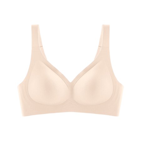 

huanledash Women Bra Invisible Buckle Padded Solid Color Back Closure Adjustable Breathable Seamless Push Up Sports Brassieres for Daily Wear