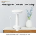thumbnail image 2 of Bell and Howell Lexington Table Lamp 2 Pack Small Cordless Touch LED Rechargeable Lamp for Bedside Desk Nightstand White, 2 of 7