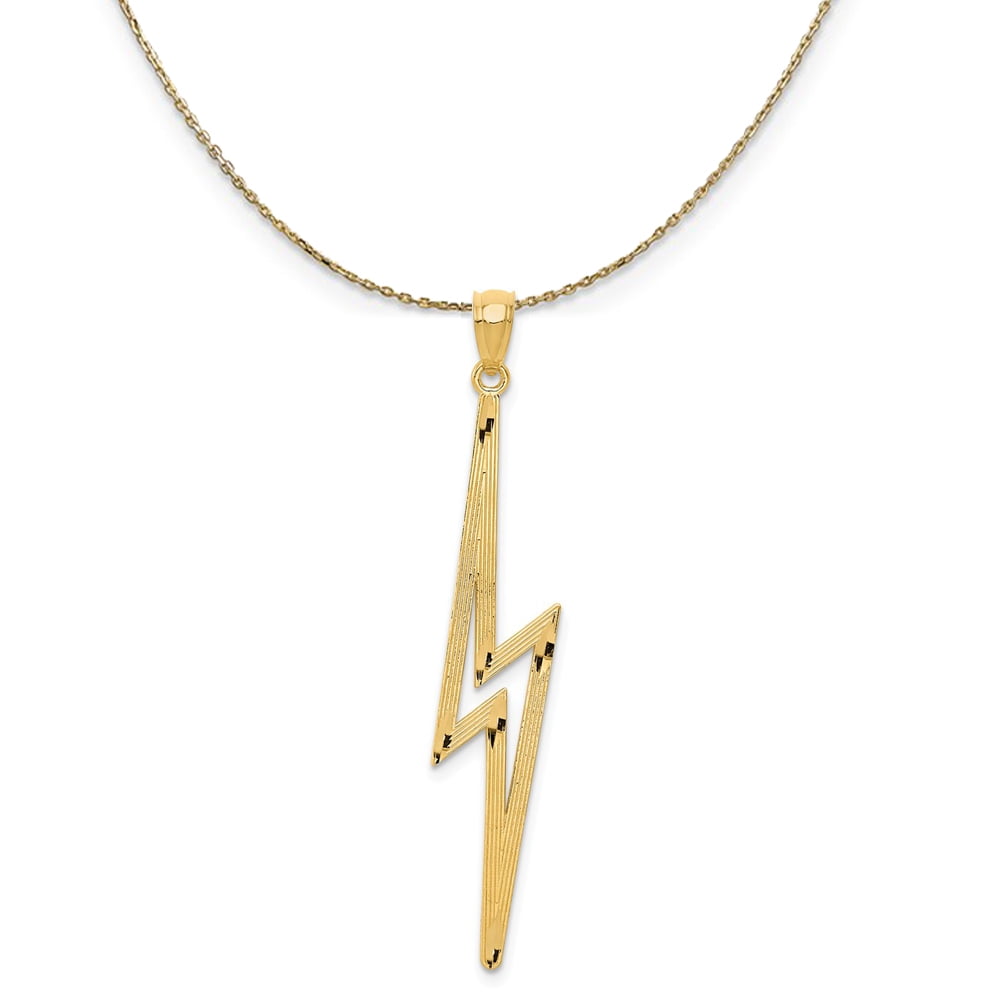 14k Yellow Gold Lightning Bolt Necklace 