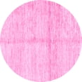 thumbnail image 1 of Ahgly Company Indoor Round Solid Pink Modern Area Rugs, 4' Round, 1 of 4