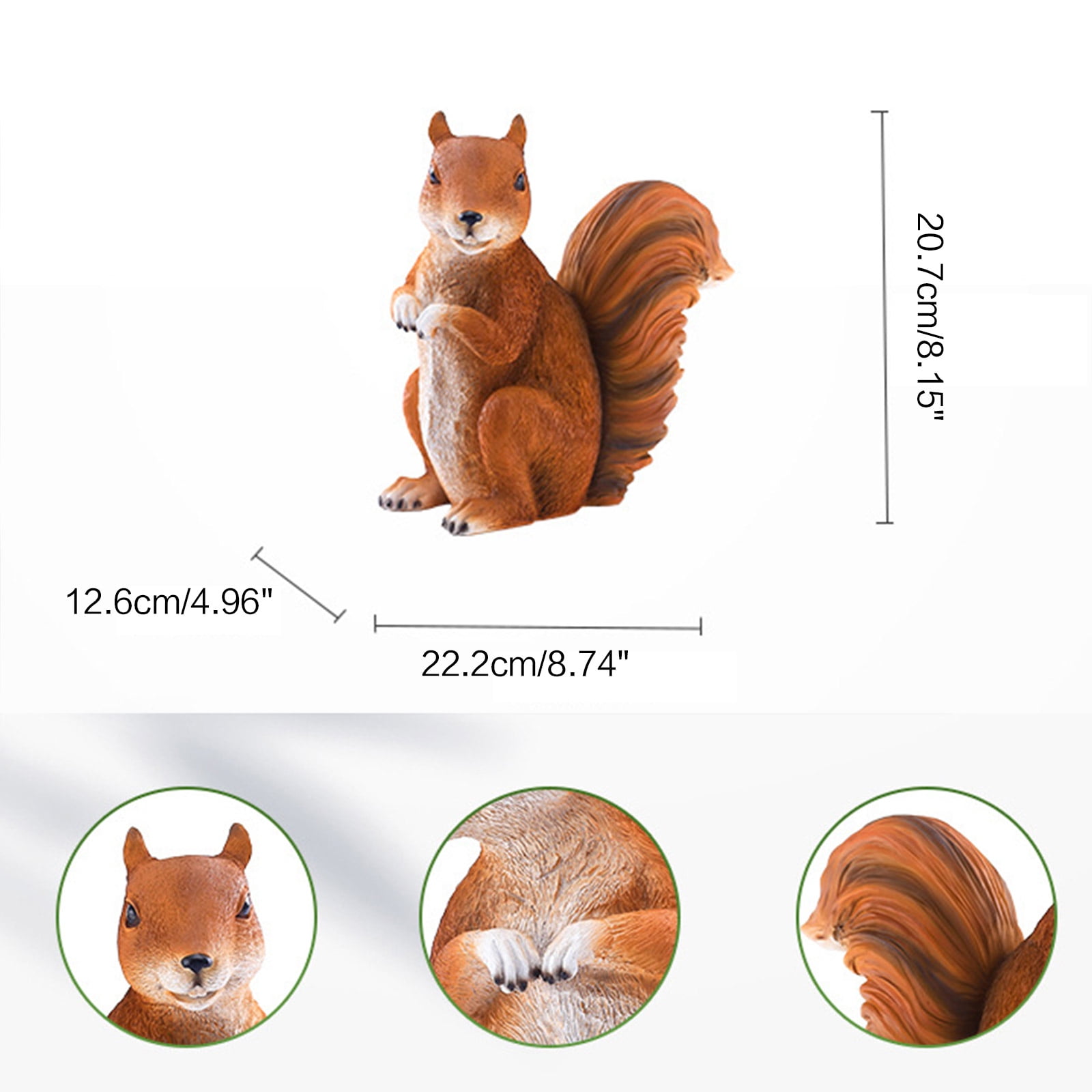 CIYISON Resin Squirrel Figurine Cute Mini Animal Sculpture Art Statue Crafts Ornament for Outdoor Garden Lawn Yard Decoration Birthday Gift