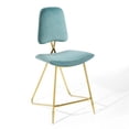 thumbnail image 3 of Modway Ponder Performance Velvet Upholstered Dining Counter Stool in Sea Blue, 3 of 10