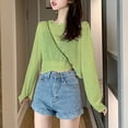 thumbnail image 2 of Vrorvz Womens Long Sleeve Cover up Tops Summer Lightweight Crop Shirts Beach Vacation Summer Top Clothes, 2 of 3