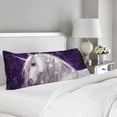thumbnail image 2 of ABPHOTO White Unicorn with Silvery Mane Sparkling Snowflake Body Pillow Covers Case Protector 20x60 inch, 2 of 2