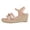 Pink, variant on Women's Sparkly Espadrilles Platform Wedge Dressy Sandals Elegant Casual Leather Open Toe Ankle Strap Chunky High Heels Dress Summer Shoes for Ladies Bride Wedding Brown Size 8