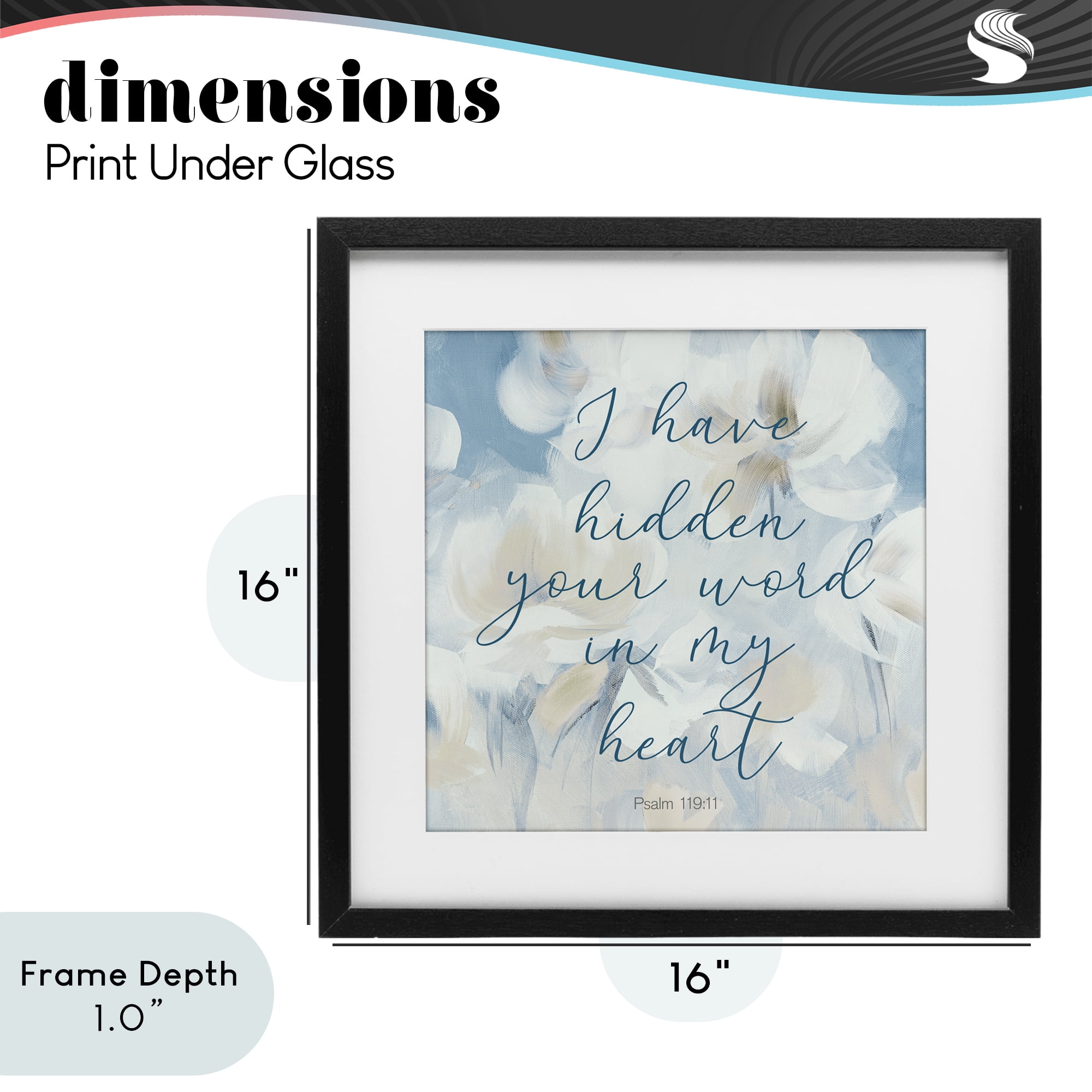 Stupell Industries Hidden Your Word In My Heart Black Framed Print Under Glass, design by Lanie Loreth