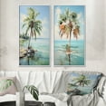 thumbnail image 1 of Designart "Minimalism Plam Tree silence II" Palms & Palm Trees Framed Wall Art Set Of 2 - Green Floral Frame Gallery Set For Office Decor, 1 of 6