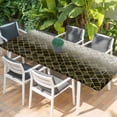 thumbnail image 2 of Yellow Geometric Table Cloths for 8 Foot Rectangle Tables, Modern Abstract Gradient Marble Patio Waterproof Elastic Fitted Tablecloths, Washable Rectangular Table Cover for Camping, 2 of 8