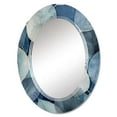 thumbnail image 2 of Designart "Grey Blue Leafs Harmony Cool Tones" Floral Round Wall Mirror - Traditional Oval Printed Decorative Oversized Mirror - Multiple Color Options, 2 of 4