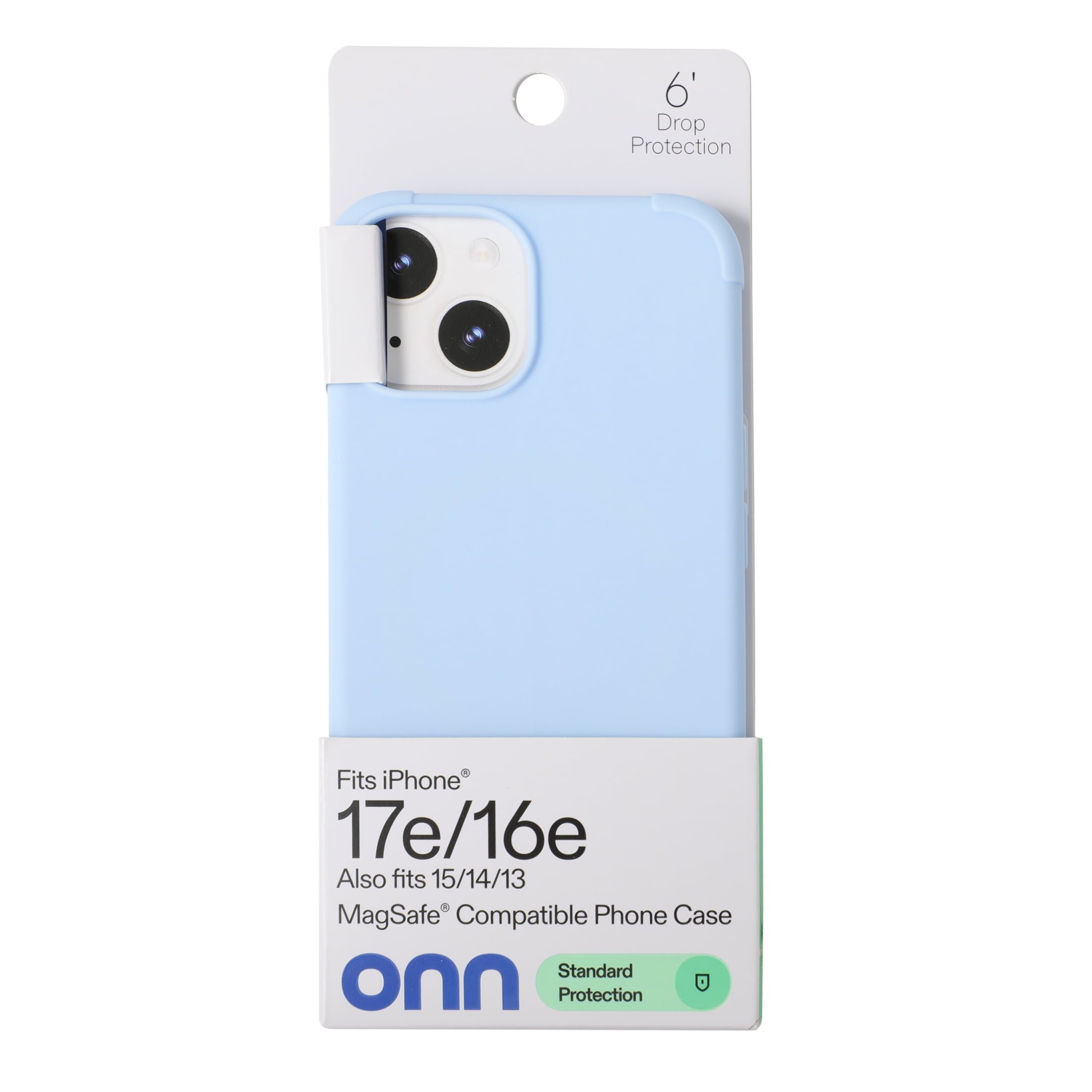onn iPhone 17E/16E/15/14/13 Phone Case with MagSafe Compatibility, Blue
