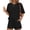 Black, variant on Ekouaer Two Piece Sets for Women Summer 2026 Lounge Sets Matching Outfits | Short Sleeve Ribbed Summer Sets 2 Piece Vacation Outfits Beach Short Sets Cruise Outfits Airport Travel Clothing with Pocke