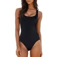 thumbnail image 5 of High Cut One Piece Swimsuit for Women, Low Back Scoop Neck Retro 80s Bathing Suit with Elastic Fit Tankini Style, 5 of 8