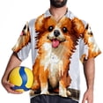 thumbnail image 4 of Pixel Dog Men's Printed Button Down Short Sleeve Casual Summer Beach Shirt - Unisex, 4 of 6