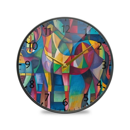 BZSMCE Wall Clock Acrylic Size：9.5*9.5in/11.9*11.9in Prismatic Stallion Design Pattern Clock