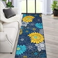 thumbnail image 2 of HOMERRY Floral Runner Rug 2' x 6' Washable Non-Slip Laundry Room Rug Throw Low-Plie Carpet Runner for Bedroom Bathroom Living Room, Blue, 2 of 5