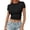 a-Black18852, variant on VNKIDY Women's T-Shirt Solid Color Short Sleeve Crop Tees Crewneck Slim Fit Soft Stretch Casual Top For Daily Street Wear Fashionable Top