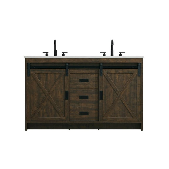 Elegant Kitchen and Bath Austin 54 Inch Double Bathroom Vanity In Expresso