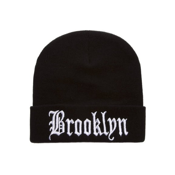 Brooklyn Olde English Cuffed Black Beanie