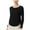 Black1, variant on Maean Women Basic Long Sleeve Shirts Crew Neck Plain Tunic Top Yoga Workout Comfortable Casual Tee
