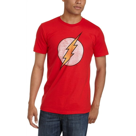 The Flash Lightening Bolt Faded Logo Adult Red T-Shirt