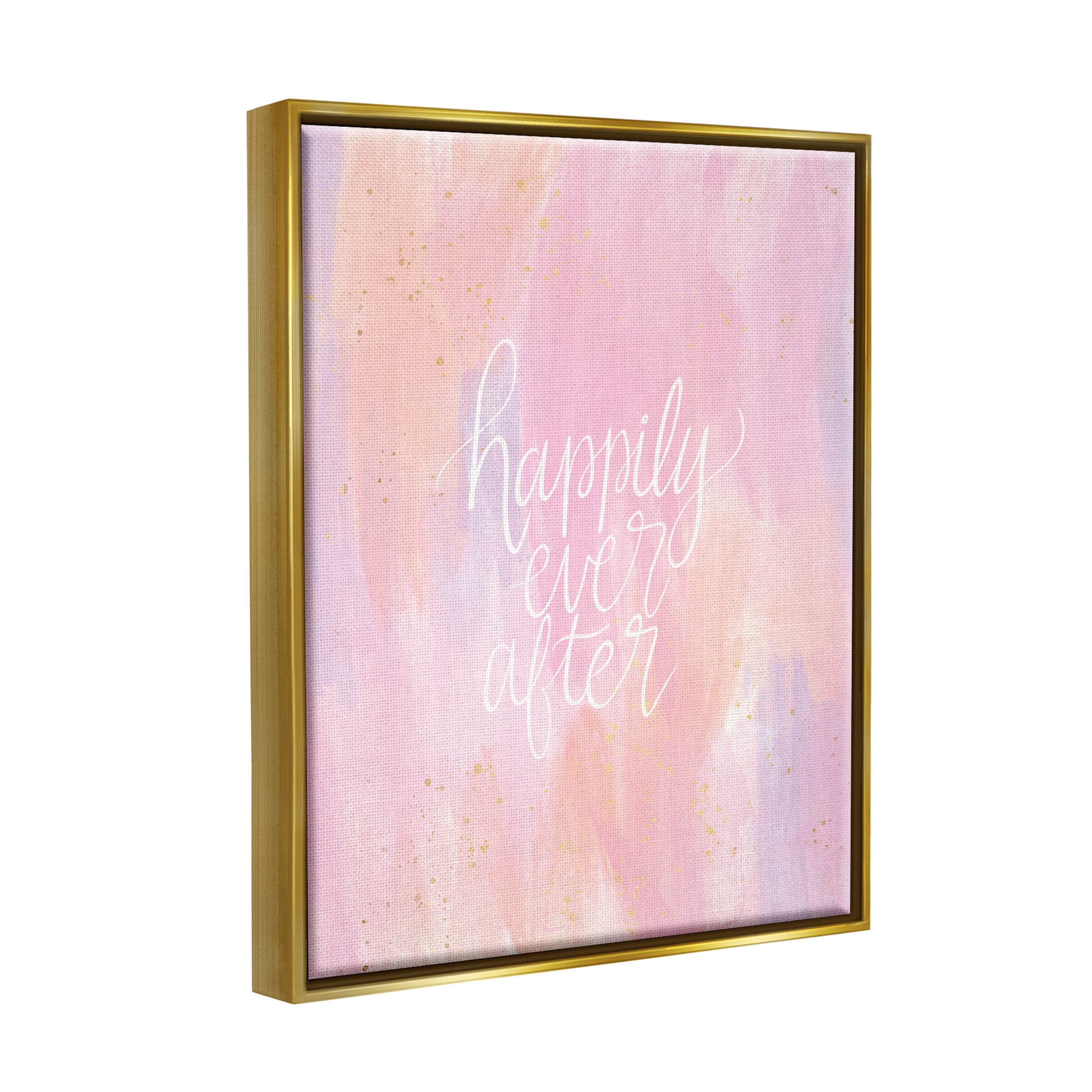 Happily Ever After Pastel Romance Inspirational Graphic Art Metallic Gold Framed Art Print Wall Art