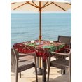 thumbnail image 2 of Outdoor Tablecloth with Umbrella Hole and Zipper, Christmas Square Table Cloth 54x54 Inch Waterproof Tablecloth, Truck Pine Tree Snowflake Black Red Plaid Picnic Table Cover for Patio Camping, 2 of 7