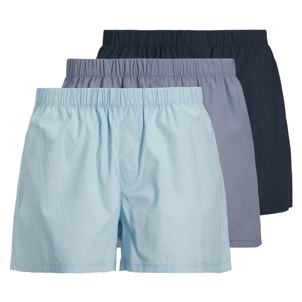 JACK&JONES boxers tejidos para hombre, pack de 3 - JACMILANO WOVEN BOXERS 3 PACK , algodón Azul/Azul oscuro XL (X-Large)