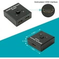 thumbnail image 6 of HDMI Switch Bi-Directional Switcher 1 in 2 Out / 2 in 1 Out HDMI Splitter Support HDCP Ultra HD 4k 3D 1080p for HDTV / PS4 / DVD/DVR / Xbox etc, 6 of 9