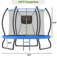 thumbnail image 6 of Seizeen 10FT Kids Trampoline with Enclosure, Outdoor Trampolines w/Basketball Hoop, High Steel Support, Lawn Garden Yard Trampolines w/Ladder, 6 of 7