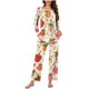 thumbnail image 4 of Puntoco Pijama para mujer, conjunto de pijama informal con cuello en V y pantalones largos con estampado navideño, 4 of 5