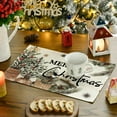 thumbnail image 3 of mubwai Xmas Trees Holly Pine Cone Merry Christmas Placemats Set of 4, 12x18 Inch Seasonal Winter Holiday Table Mats for Party Kitchen Dining Decoration, 3 of 7