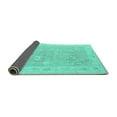 thumbnail image 2 of Ahgly Company Indoor Square Abstract Turquoise Blue Modern Area Rugs, 4' Square, 2 of 4