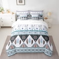 thumbnail image 2 of jejeloiu Rustic Western Aztec 7pcs Bedding Comforter Set,Retro Dreamcatcher Feather Queen Bedding Sets,Blue White Queen Sheet Sets For Men Women,Microfiber Bedroom Decor Reversible, 2 of 8