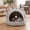 Gray-M, variant on Cute Cat Ear 2-in-1 Pet Bed Cave, Semi-Enclosed Cat Tent Bed with Hanging Ball, Warm Cozy Kitten House for All Seasons, Foldable Convertible Pet Nest for Cats Small Dogs Puppies
