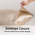 thumbnail image 4 of Flxxie Satin Body Pillow Cover - Ultra Soft Cooling 20"x54" Pillowcase for Hair & Skin, Anti Wrinkle - Envelope Closure - 1 Pack - Taupe, 4 of 5