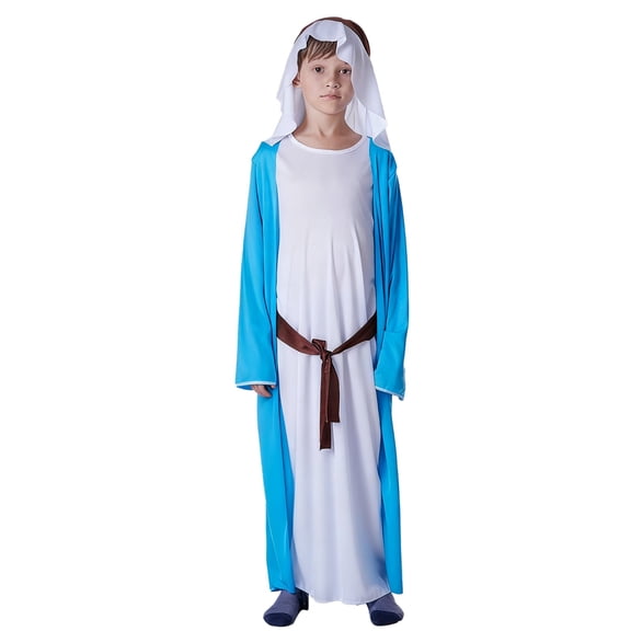 LRen Boys Saint Joseph Set for Kids Saint Robe with Headpiece Waist Rope Outfit for Biblical Dress Up Role Play Party Wear