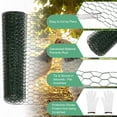 thumbnail image 2 of Malla de Alambre para Gallinas Uxcell, 15 in x 26.2 ft Cerca de Alambre para Gallinas con Guantes y Bridas para Protección de Aves de Corral/Jardín/Plantas [Verde], 2 of 6