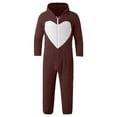 thumbnail image 3 of fartey Men Plus Size Hooded Pajamas Heart Print Long Sleeve Zip Up Jumpsuit Lounge Pockets Fleece One Piece Sleepwear, S-5XL, 3 of 4