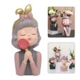 thumbnail image 3 of 2 piezas inconfundible moda chica escultura florero hogar Oficina interior plantas contenedor plantas carnosas maceta adornos de escritorio DYNWAVEMX retrato cara jardineras macetas, 3 of 8