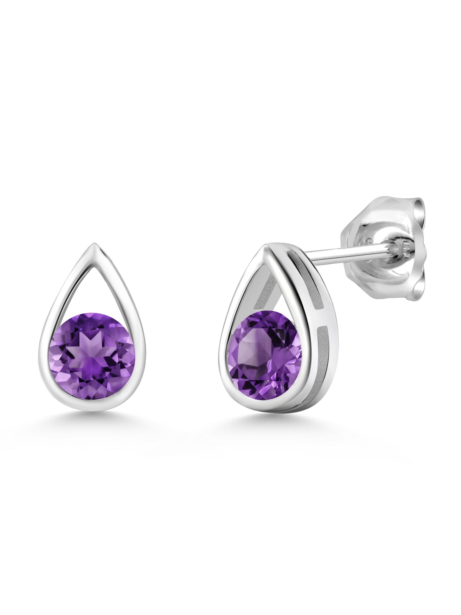 3.80 Ct Oval Purple Amethyst 925 Sterling Silver Earrings 