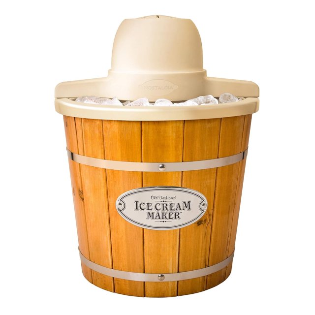 Nostalgia Electric Ice Cream Maker - Old Fashioned Soft Serve Ice Cream Machine Makes Frozen Yogurt or Gelato in Minutes - Fun Kitchen Appliance - Vi