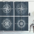 thumbnail image 1 of Ambesonne Compass Shower Curtain, White Compass Design, 69"Wx75"L, Navy Blue and White, 1 of 3