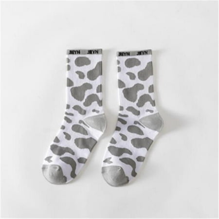 

Harajuku Unisex Adult Teen Cotton Hosiery Comfortable Soft Cow Socks GREY